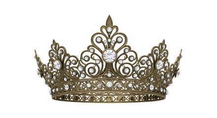 Ornate golden crown adorned with sparkling gems.