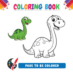 coloring book for kids cartoon dinosaur vector