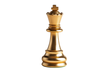 Elegant golden chess piece cutout transparent background