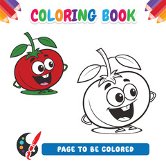 coloring book for kids cartoon tomato vector