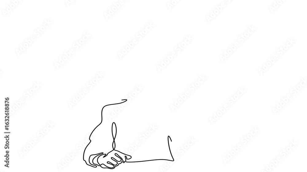 Poster animated self drawing of continuous line draw man in depression, stressed, headache and despair. con