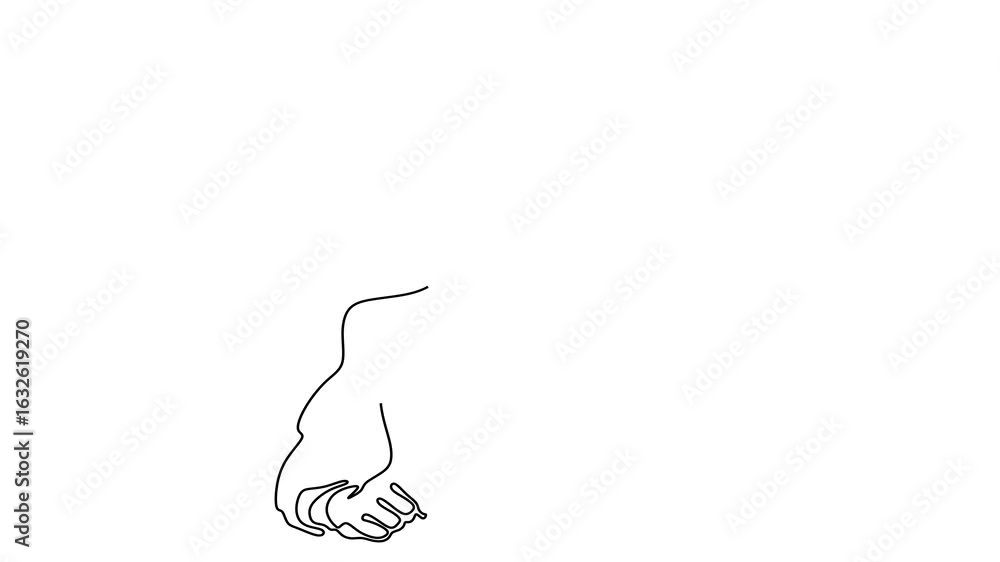 Poster animated self drawing of continuous line draw confused feelings. man with question mark. full length