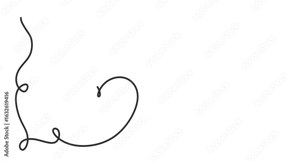 Aufkleber animated self drawing of continuous line draw two hearts . full length one line animation. 4k