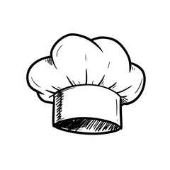 Chef hat in sketched style with textured details  