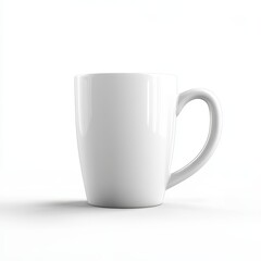 Blank white mug against a white background.