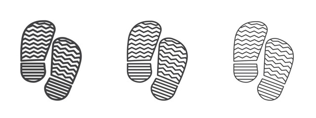 Shoe print icon in Line Art Style for Design collection