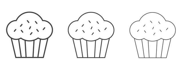 Muffin icon in Line Art Style for Design collection