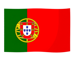 Flat Vector Portugal Flag Design, isolated on a transparent background.