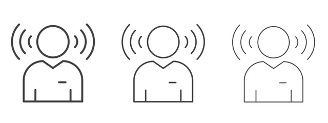 Influencer icon in Line Art Style for Design collection
