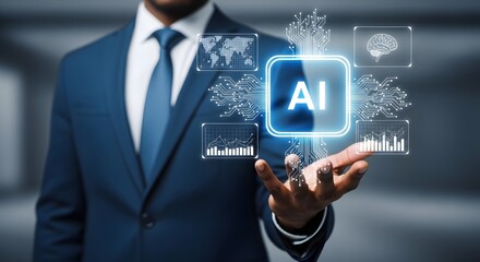 Artificial intelligence ai business solutions and digital transformation technology