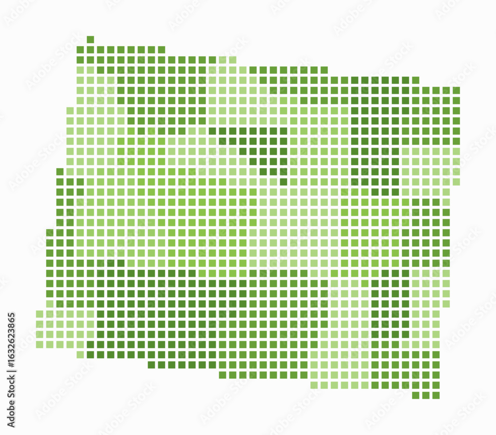 Poster wyoming dotted map. digital style map of the state on white background. wyoming shape with square do