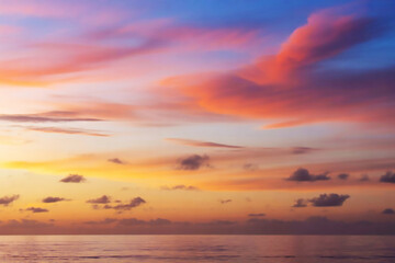 Obraz premium Stunning Ocean Sunset with Dramatic Clouds ai generated