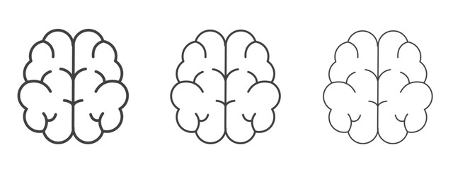 Fototapeta premium Human brain icon in Line Art Style for Design collection