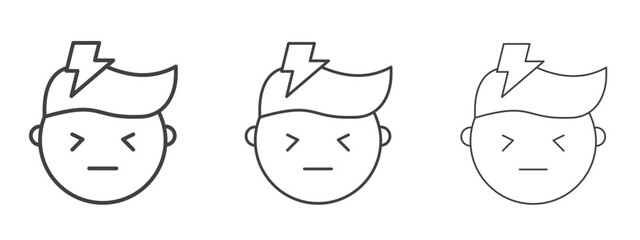 Headache icon in Line Art Style for Design collection