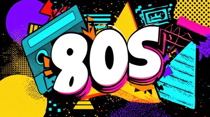 eighties retro style graphic design