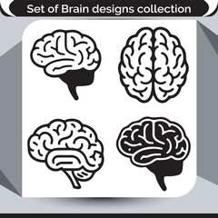 Diverse Brain Designs Collection for Creative and Educational Projects with Human Anatomy Illustrations