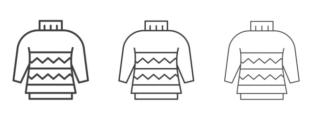 Female sweater icon in Line Art Style for Design collection