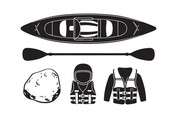 Kayaking gear essentials kayak paddle life vest and helmet
