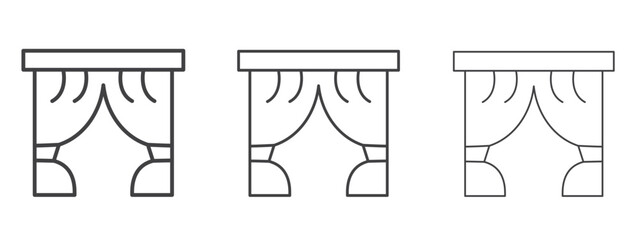 Curtains icon in Line Art Style for Design collection