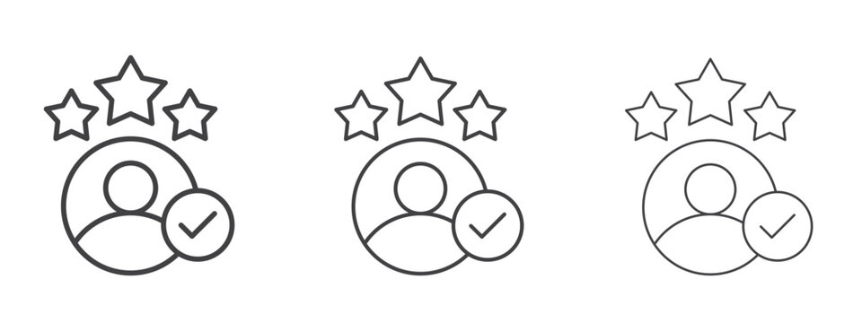 Customer experience icon in Line Art Style for Design collection