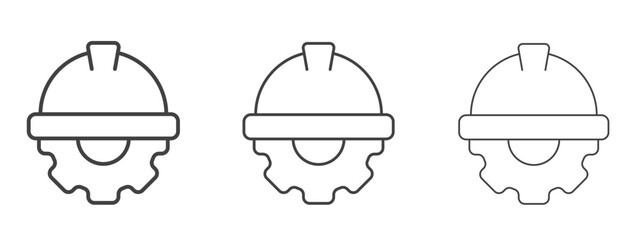 Construction worker icon in Line Art Style for Design collection