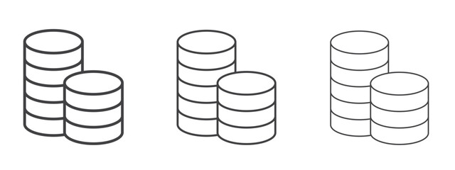 Coins stack icon in Line Art Style for Design collection