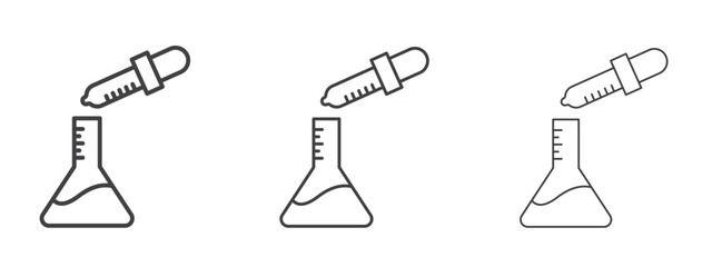 Chemical test icon in Line Art Style for Design collection