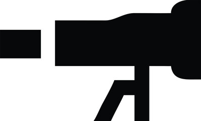 Silhouette of a Camera with Tripod on a Clean White Background Design