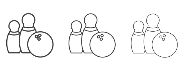 Bowling icon in Line Art Style for Design collection