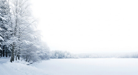 Fototapeta premium winter landscape with snow
