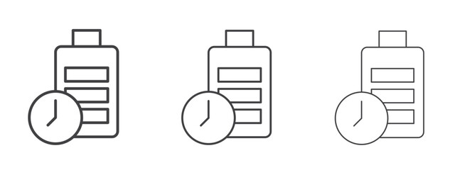 Battery life icon in Line Art Style for Design collection
