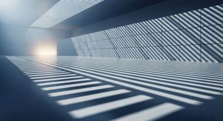 Fototapeta premium Modern Architectural Space with Striking Light and Shadow Patterns