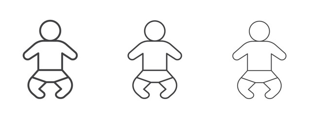 Fototapeta premium Baby icon in Line Art Style for Design collection