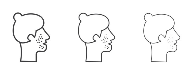 Obraz premium Acne icon in Line Art Style for Design collection