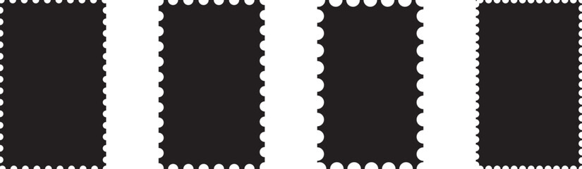 Set of blank rectangle and square Postage stamp frames. Postage stamp vector icons. Postage stamp set. Mockup postage stamps. Blank postage stamp borders templates.Print