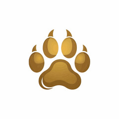  Golden Paw Print Icon Representing Animal Care and Pet Services