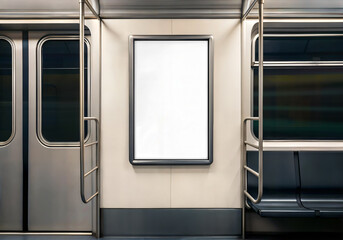 a image of a advertising poster on a subway