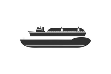 Obraz premium Silhouette of Two Ships on a White Background Design