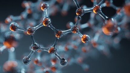 glowing molecule structure abstract art
