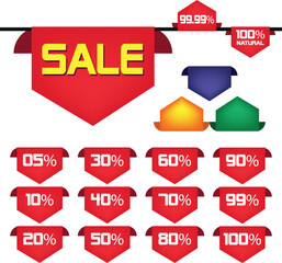 Best for sale sticker, price tag, quality mark, Red postage stamps, A collection of different colored star stickers, Realistic red price tags collection, Special offer or shopping discount label.