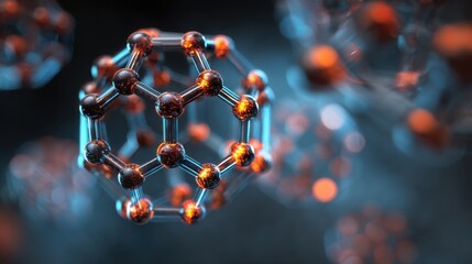 glowing molecule structure abstract art