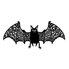 Lace Winged Bat Vector, Ornate Halloween Bat Clipart, Spooky Animal Illustration