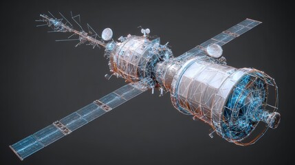 space station wireframe design model