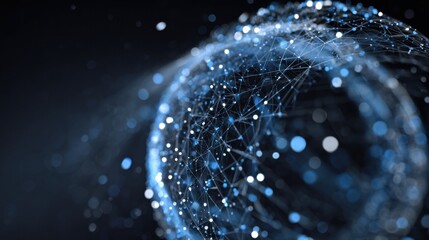 glowing blue network sphere abstract