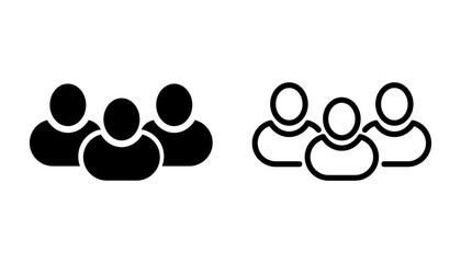 group icon team of employees or person symbol. simple relationship partnership communication social teamwork for app, ui, website, design element. transparent png and vector illustration.