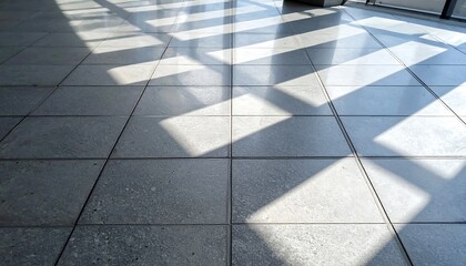 Abstract Light Pattern Reflecting Off Disinfected Floor Tiles