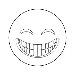 Smile Emoji line art vector design.Smile Emoji outline illustration design.	
     
