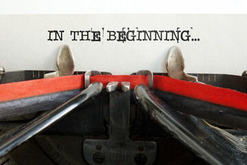 The Beginning of the story is shown using the text on the page in typewriter