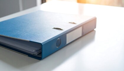Medical File Folder Closed Neatly On Clean Desk, Light From Side