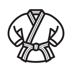 Karate Gi outline icon vector illustration on white background 